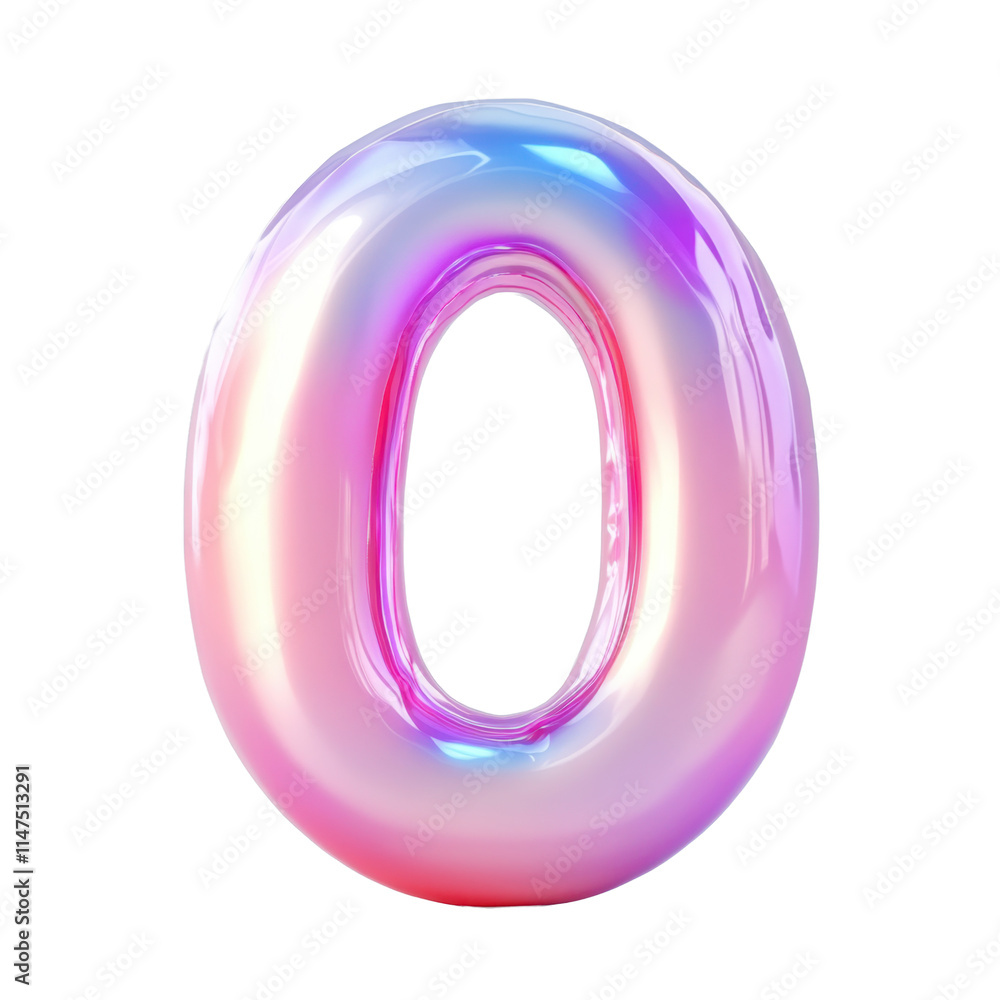 Bubble-style number 0 with a soft pink gradient, featuring puffy 3D effect isolated on white Bubble-style number 0 with a soft pink gradient, featuring puffy 3D effect isolated on white