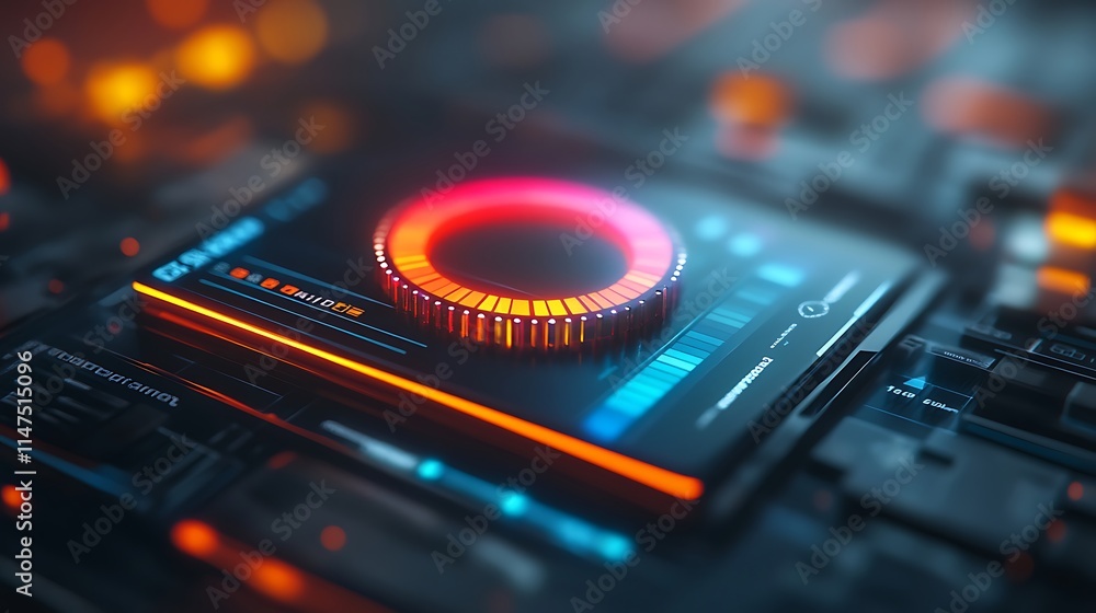 Obraz premium Tech lab innovation dynamic visualization and futuristic art design