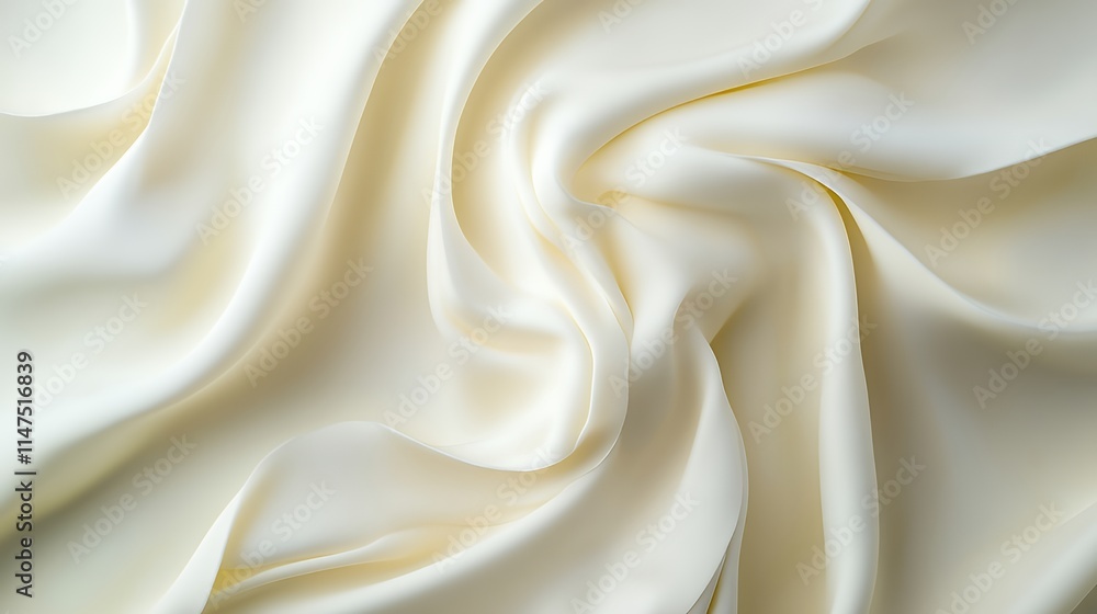 Creamy White Fabric Draped In Soft Swirls Creamy White Fabric Draped In Soft Swirls