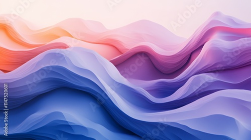 Abstract Colorful Wavy Landscape Digital Art