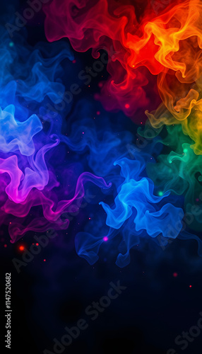 4 elements, background image in a mixed style, dark background and colorful colors, dramatic, with white tones