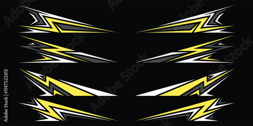 Sport car decal stripes. Speed lines, Sports stripes, racing tuning strips and car sticker vector set. Vector illustration