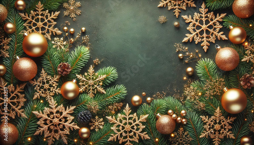 Elegant Christmas border illustration