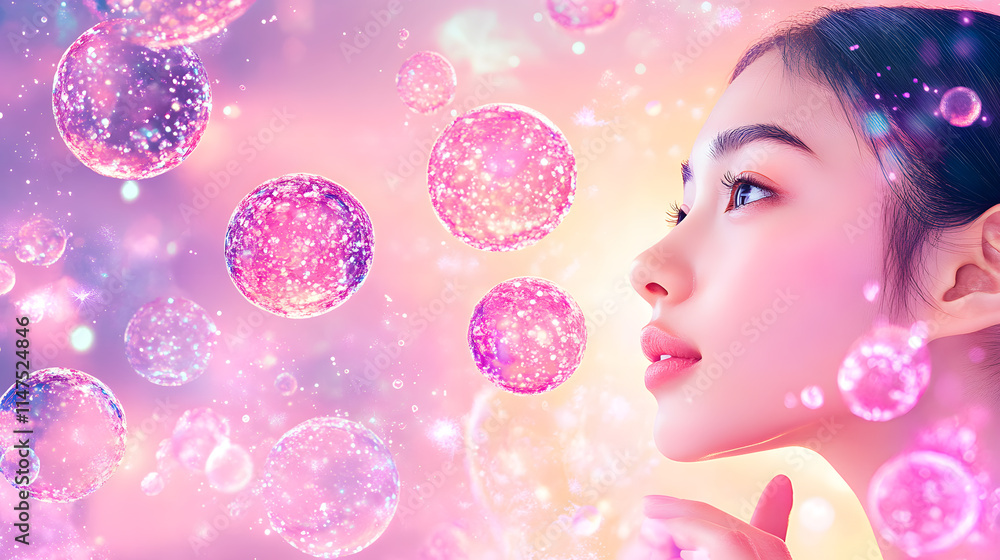 Skincare model and Cosmetic Innovation, Blending Organic Patterns, Bioluminescence, and Minimalist 3D Aesthetics. Skincare model and Cosmetic Innovation, Blending Organic Patterns, Bioluminescence, and Minimalist 3D Aesthetics.