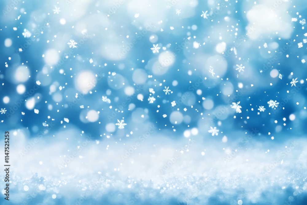Winter background with snowflakes and bokeh. Christmas background Winter background with snowflakes and bokeh. Christmas background