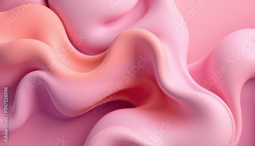 Abstract Pink and Peach Fluid Wave Design