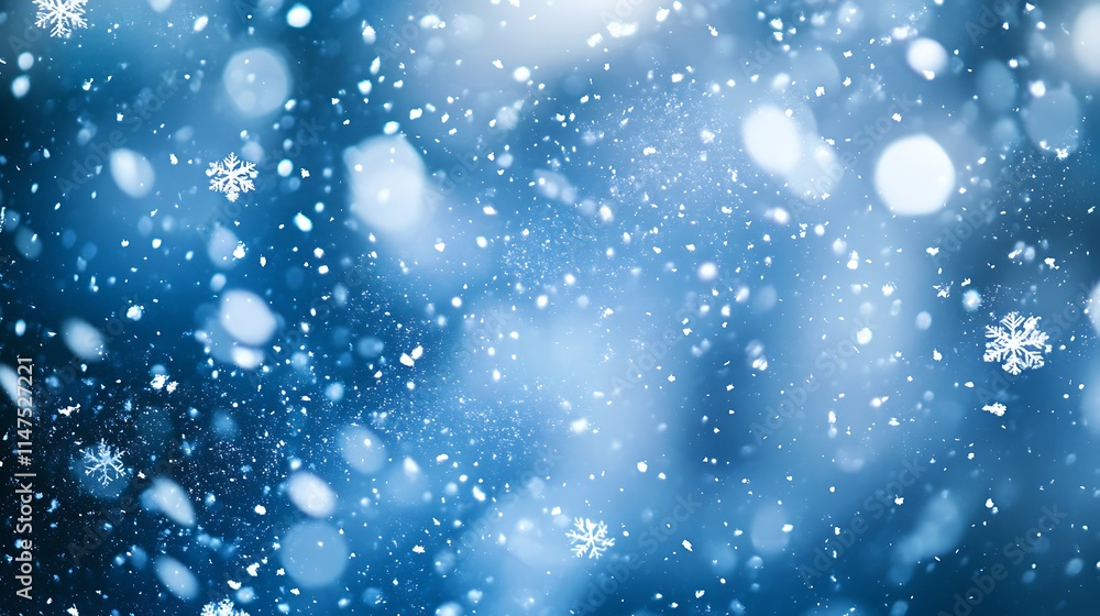 Obraz premium Winter background with snowflakes and bokeh. Christmas background