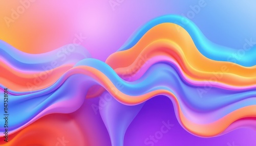Abstract Colorful Waves Flowing Design