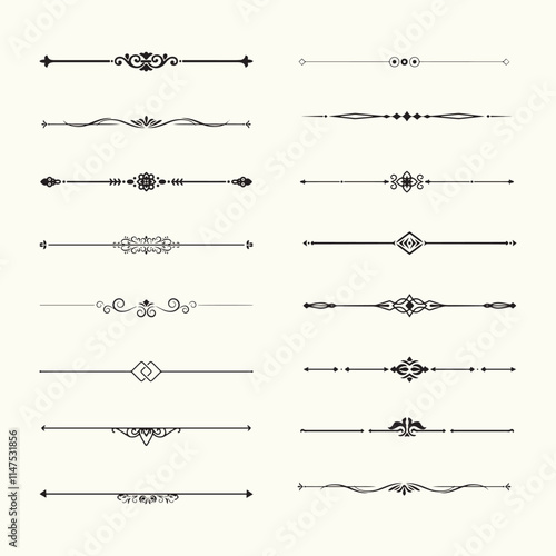 set of text delimiters and scroll elements, ornate vintage frames