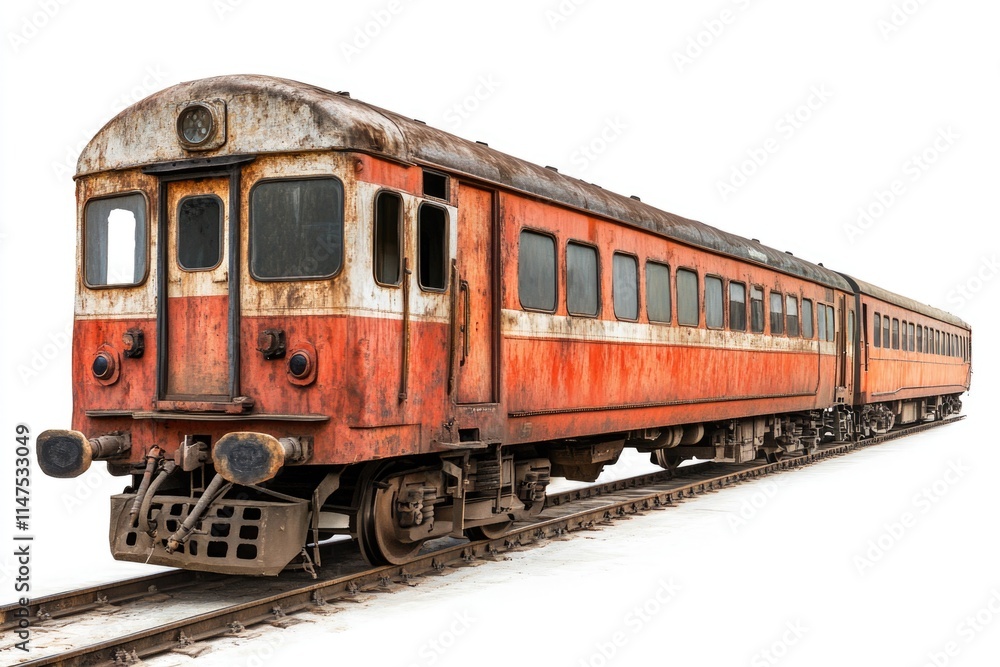 Old Rusty Train on Tracks Old Rusty Train on Tracks