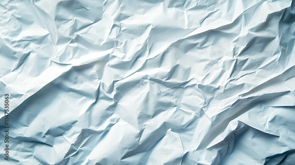 Fototapeta premium Crumpled white paper with intricate textures captured in detail. 