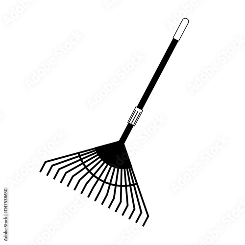 garden tool elements in modern decoration style, garden tool-themed vector illustration. Monochrome style.