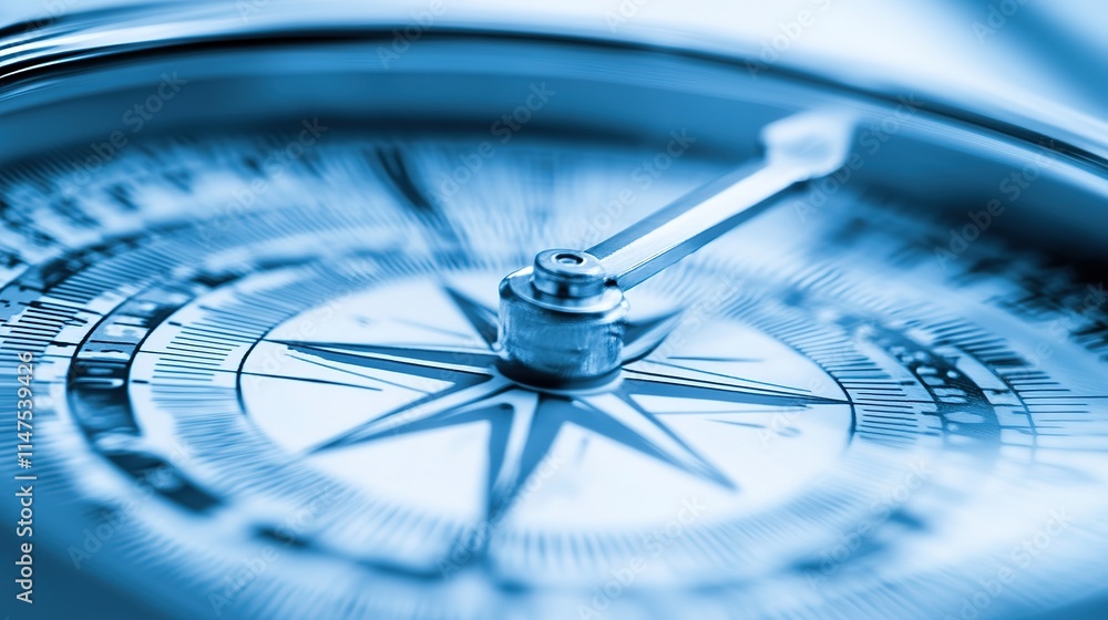 Close-up of compass needle pointing north with magnetic field visualization, symbolizing direction and navigation concept, ideal for maps or travel themes. Close-up of compass needle pointing north with magnetic field visualization, symbolizing direction and navigation concept, ideal for maps or travel themes.
