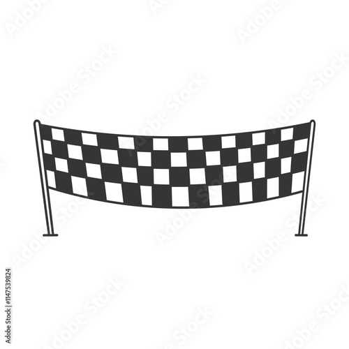 racing rally flag in doodle hand drawing style