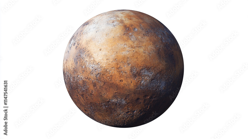 Fototapeta premium Exploration of distant celestial body with unique surface textures and colors. 