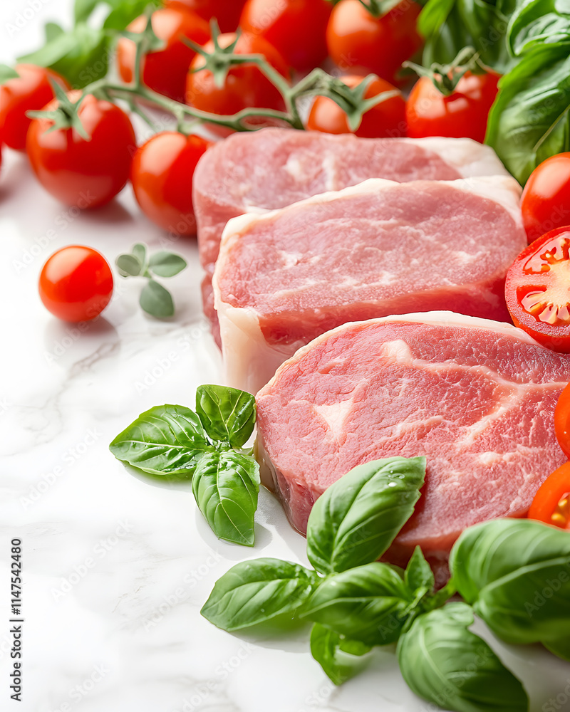 Picture of cute pig, pork, processed food, photograph or illustrator for advertising Picture of cute pig, pork, processed food, photograph or illustrator for advertising