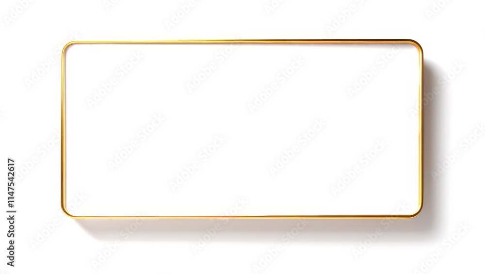 A simple golden frame with a blank background, providing a clean and elegant canvas for future messages or artwork, highlighting minimalist design. A simple golden frame with a blank background, providing a clean and elegant canvas for future messages or artwork, highlighting minimalist design.