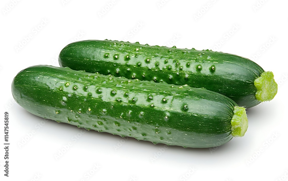 Two fresh green zucchini isolated on white background. Two fresh green zucchini isolated on white background.