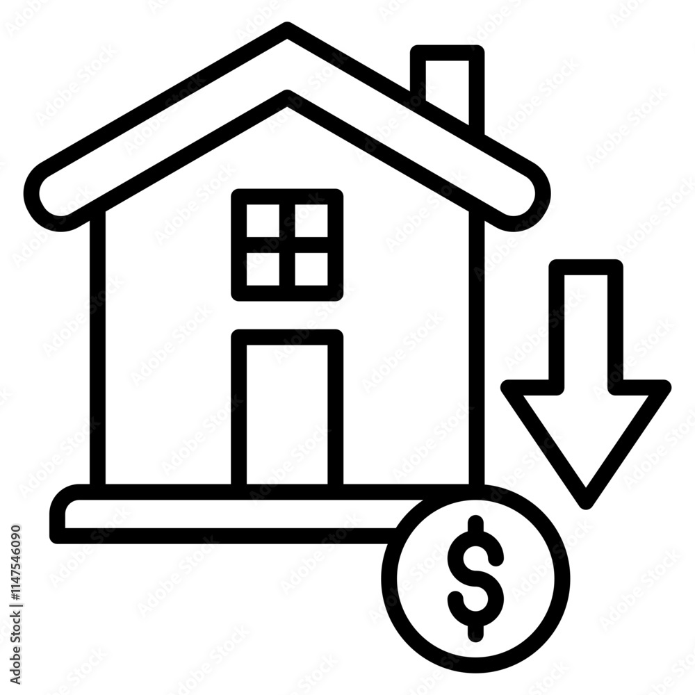 Amortization line icon Amortization line icon