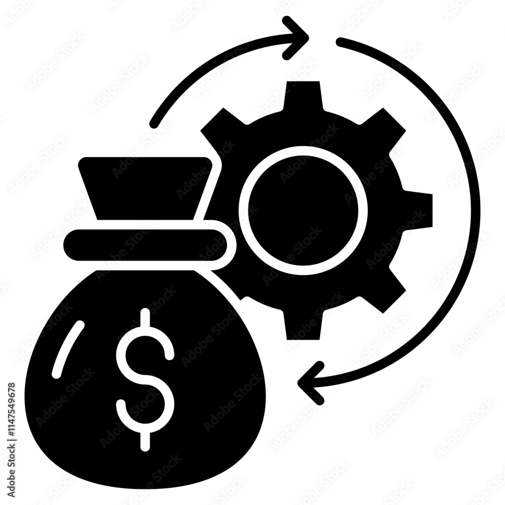 Fototapeta premium Working Capital glyph icon