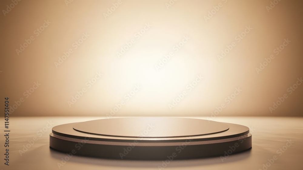 Elegant Brown Circular Platform Display Stand