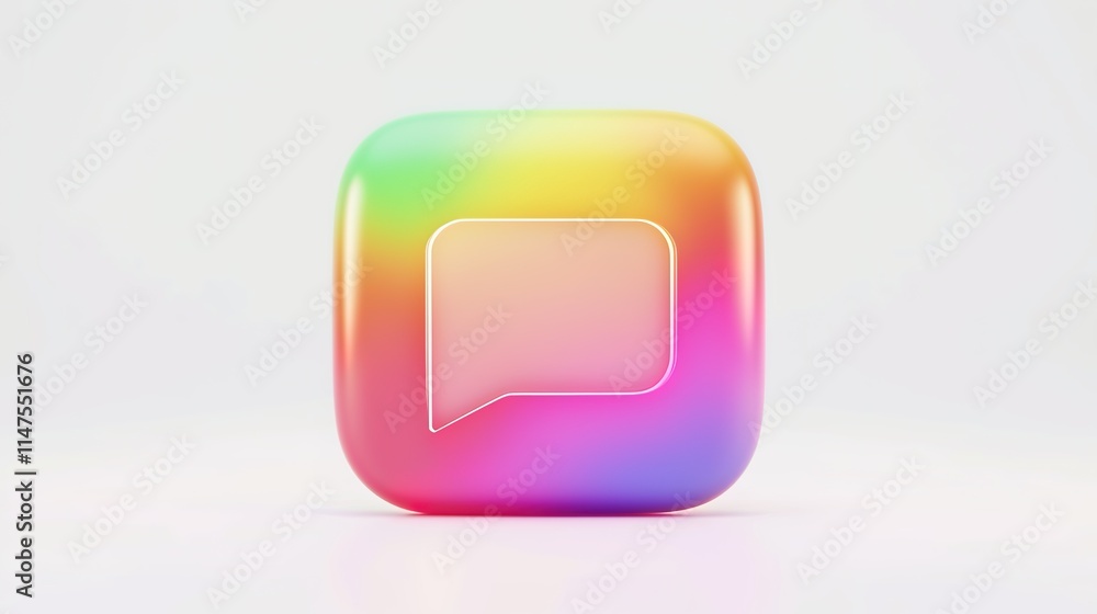 The Vivid Speech Bubble Colorful Icon on White Background: A Cheerful and Eye-Catching Visual Element. The Vivid Speech Bubble Colorful Icon on White Background: A Cheerful and Eye-Catching Visual Element.