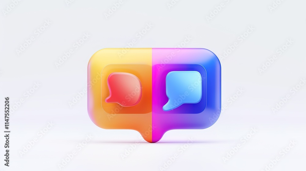 The Vivid Speech Bubble Colorful Icon on White Background: A Cheerful and Eye-Catching Visual Element. The Vivid Speech Bubble Colorful Icon on White Background: A Cheerful and Eye-Catching Visual Element.
