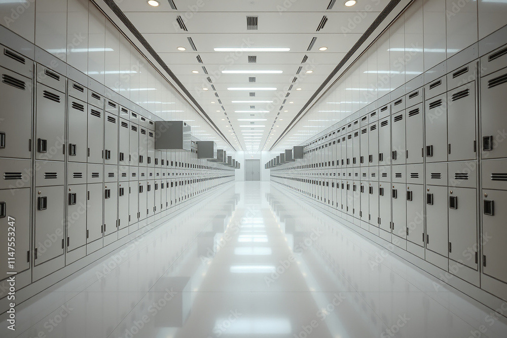 School locker with corridors School locker with corridors