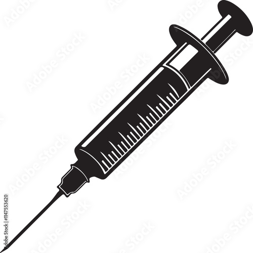 Syringe silhouette vector art design