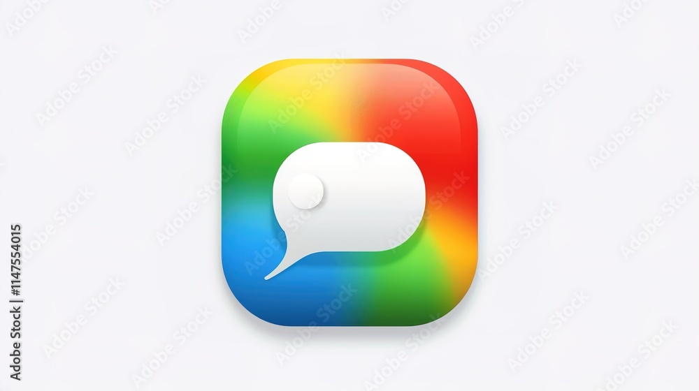The Vivid Speech Bubble Colorful Icon on White Background: A Cheerful and Eye-Catching Visual Element. The Vivid Speech Bubble Colorful Icon on White Background: A Cheerful and Eye-Catching Visual Element.