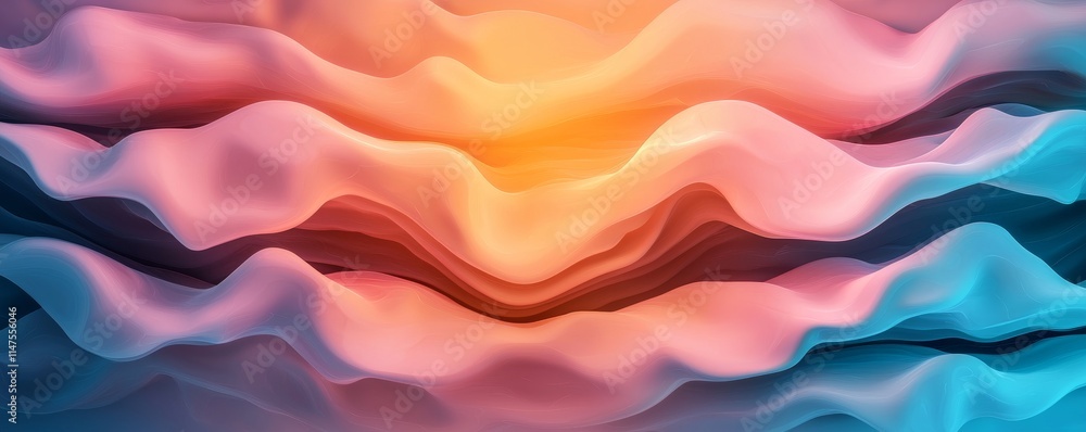 A vibrant, abstract design featuring flowing waves in shades of pink, orange, and blue, evoking a sense of calm and creativity. A vibrant, abstract design featuring flowing waves in shades of pink, orange, and blue, evoking a sense of calm and creativity.