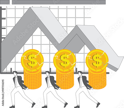 Economic collapse, financial crises, business failures and losses, inflationary currency devaluation, reduced revenues or profits, businessmen moving on with progressively more broken gold coins