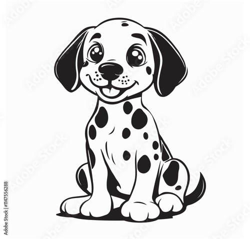 Cute baby dalmatian  image vector isolated on white background