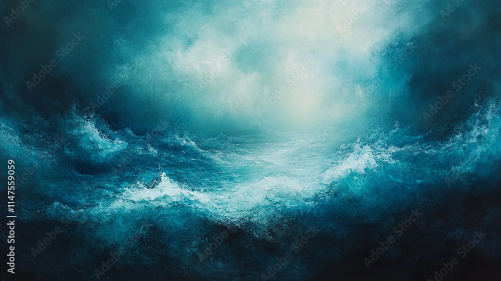 Majestic waves crashing under a cloudy sky in a serene seascape. Majestic waves crashing under a cloudy sky in a serene seascape.