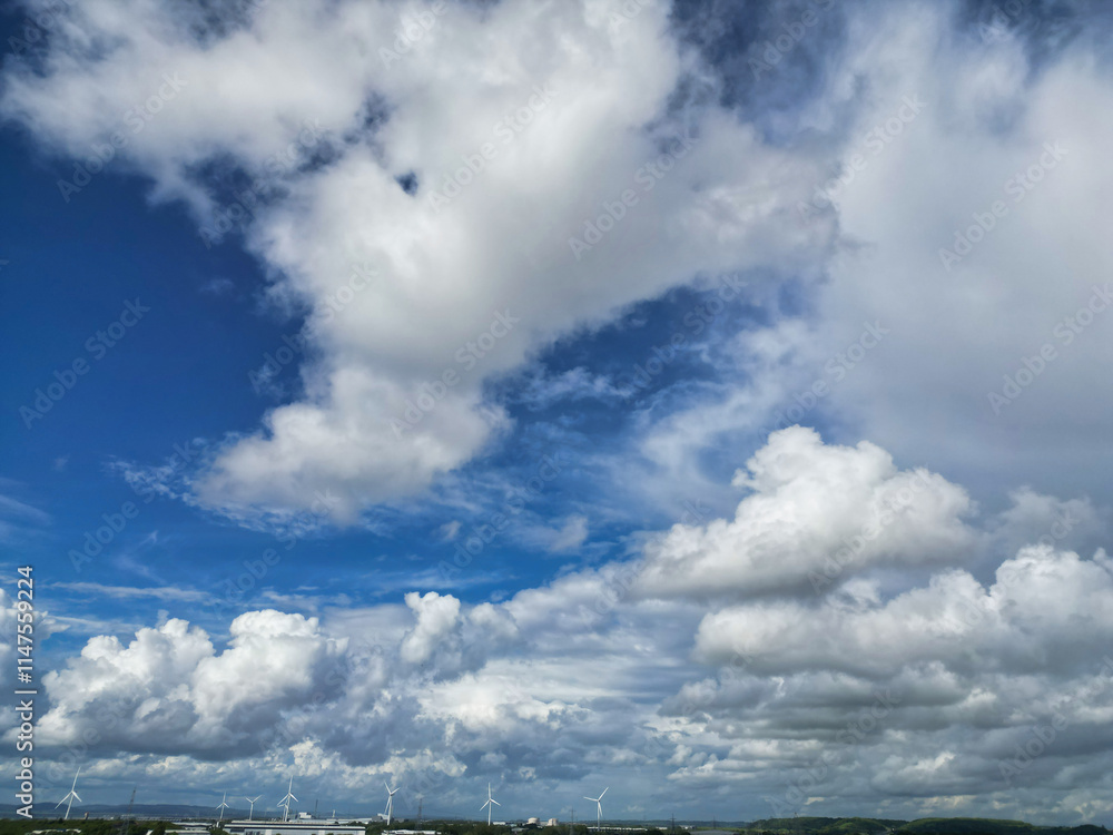 Obraz premium An Aerial View of Buildings at Central Bristol City of Southwest of England, United Kingdom. May 26th, 2024. The High Angle Footage Was Captured with Drone's Camera from Medium High Altitude.