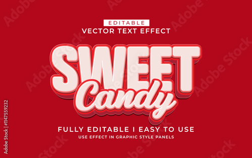 3d editable sweet text effect style typography