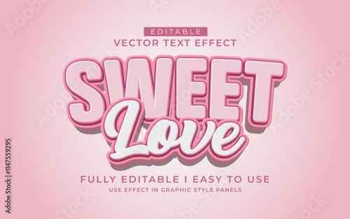 3d editable sweet text effect style typography