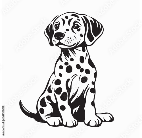 Cute baby dalmatian  image vector isolated on white background