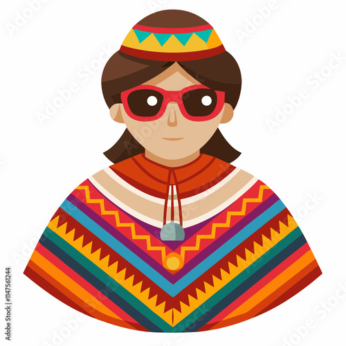 avatar in peruvian traditional poncho clothing