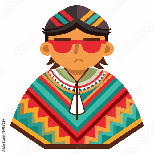 avatar in peruvian traditional poncho clothing