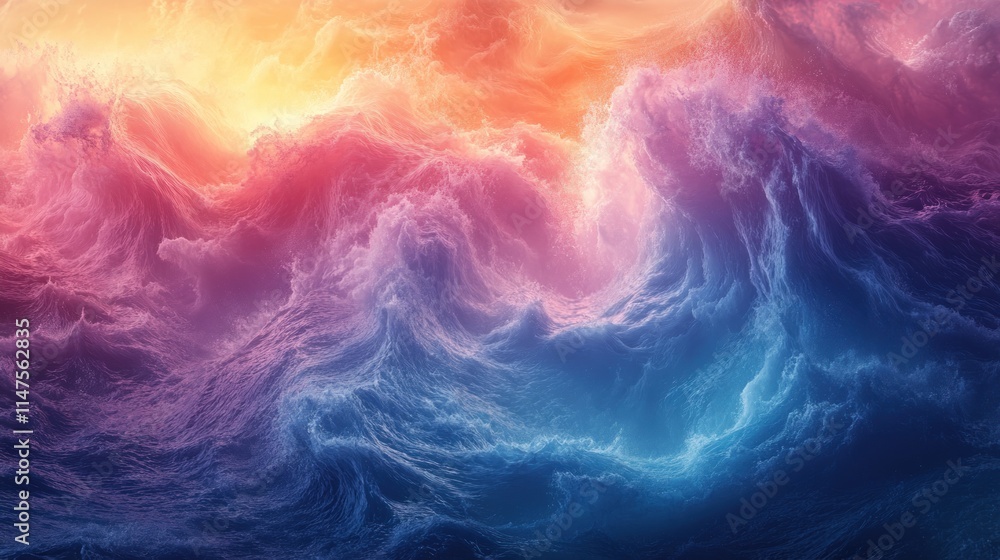 Abstract ocean waves, colorful, swirling, vibrant. Abstract ocean waves, colorful, swirling, vibrant.