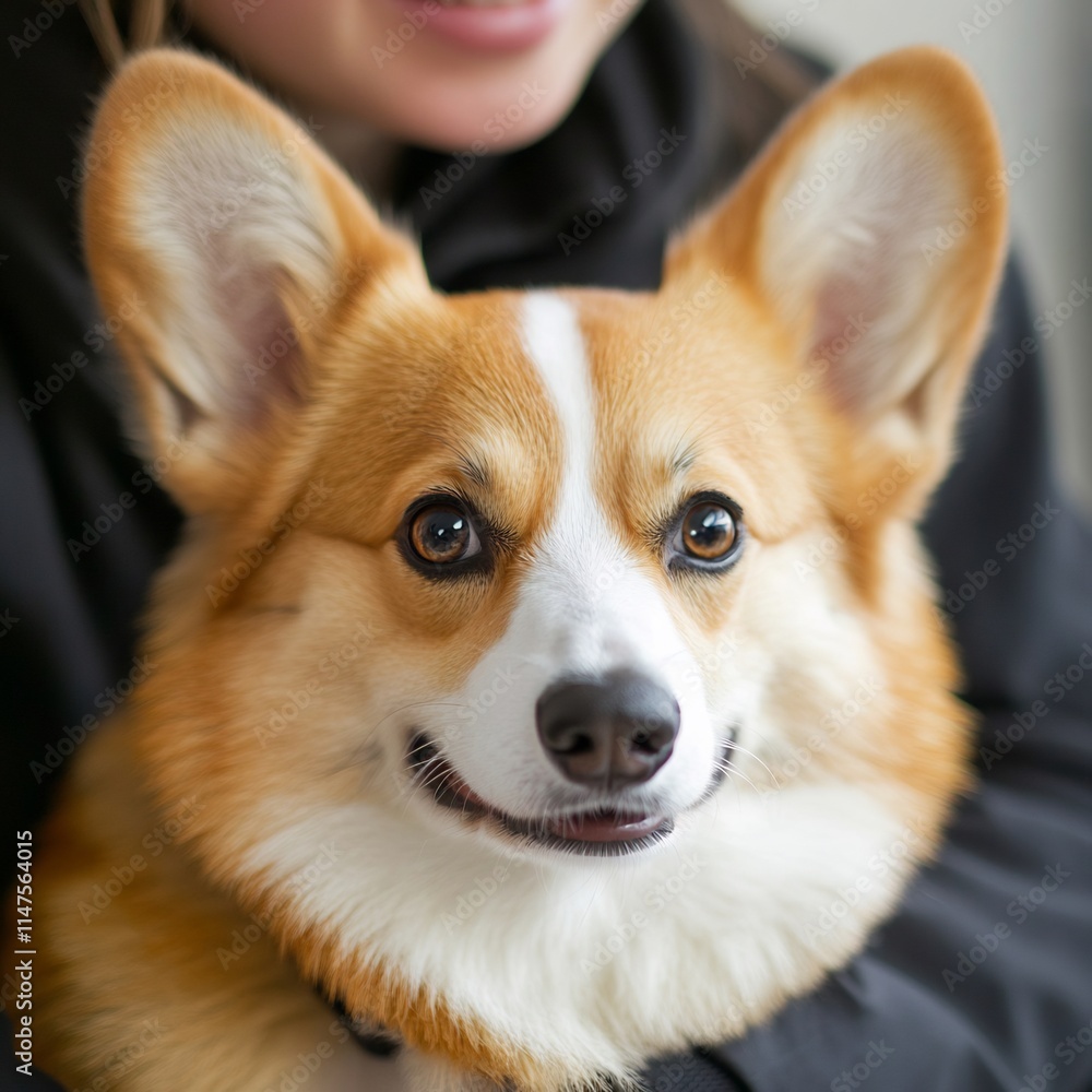 Adorable Corgi Close-Up: A heartwarming portrait capturing the sweet face of a Corgi Adorable Corgi Close-Up: A heartwarming portrait capturing the sweet face of a Corgi