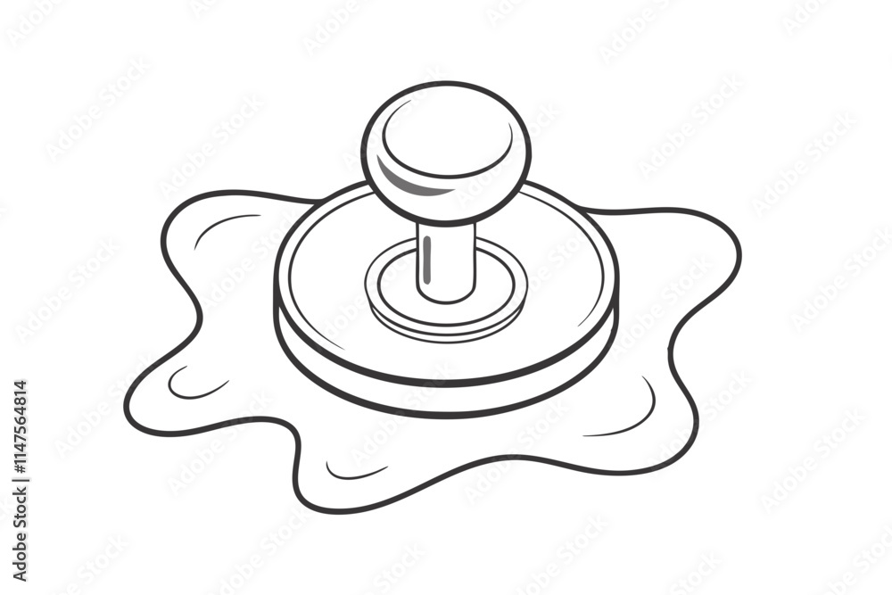 Knob Icon in Line Drawing Style on White Background for Clean Design Knob Icon in Line Drawing Style on White Background for Clean Design