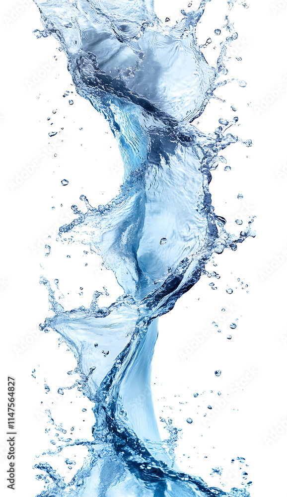 Strong flow of water on an isolated PNG background Strong flow of water on an isolated PNG background