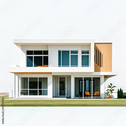  modern house on white background 