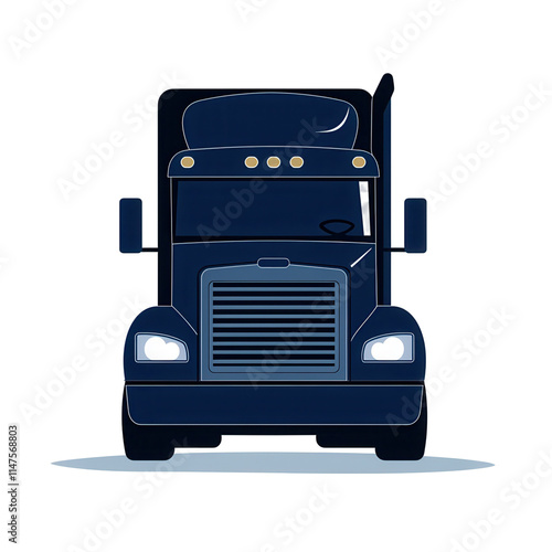 Obraz na płótnie Heavy-duty truck transparent background digital illustration urban environment front view transportation concept w salonie