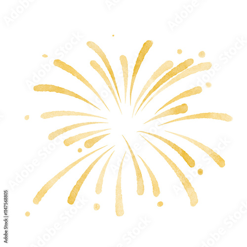 Watercolor painting fireworks for new year celebration