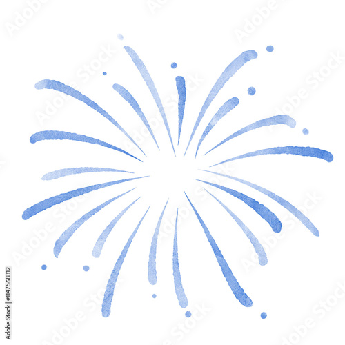 Watercolor painting fireworks for new year celebration