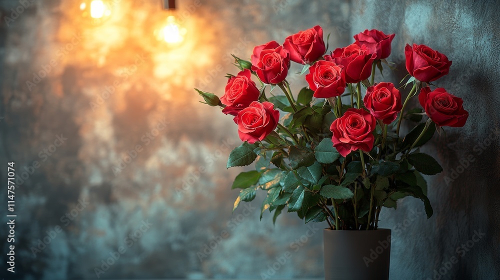 Fototapeta premium The Valentine red rose background