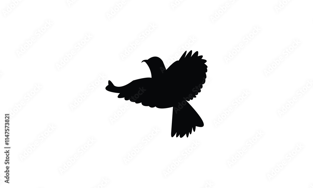 Obraz premium Flying Roller Bird Silhouette Design And Vector Illustration.